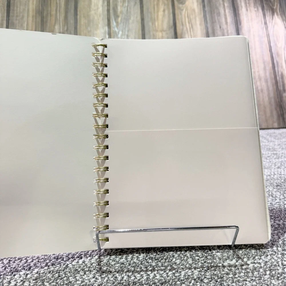 Fringe Studio Blue Floral Spiral Notebook 192 Lined Pages Gold Wire Journal
